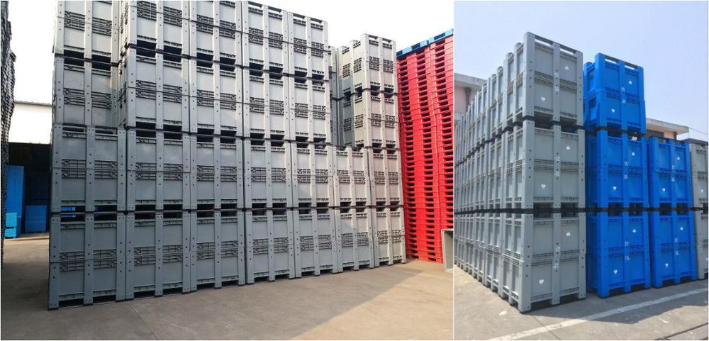 product-700-336 euro hdpe heavy duty vented vegetable stackable large plastic pallet box