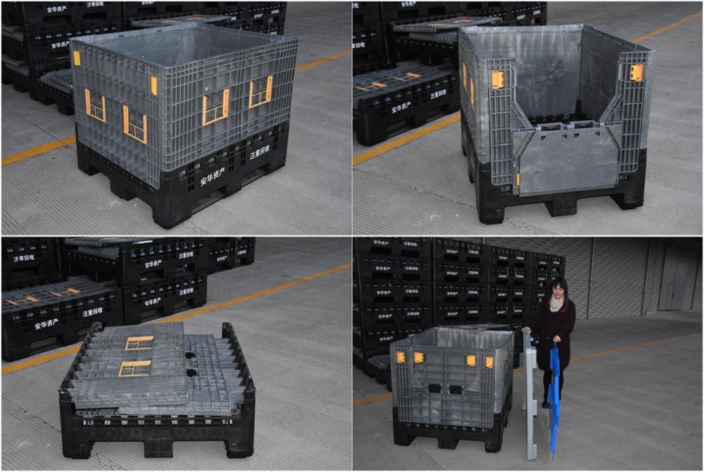 product-700-469 high quality heavy duty large industry foldable plastic pallet container for sale