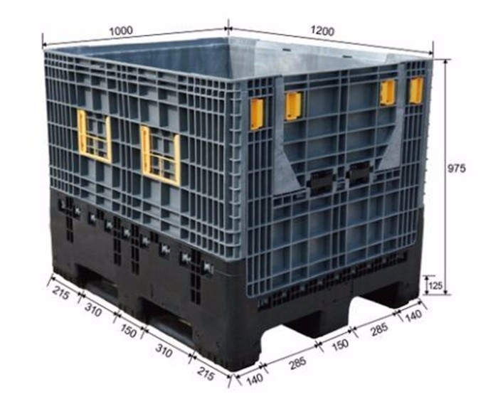 product-700-575 high quality heavy duty large industry foldable plastic pallet container for sale