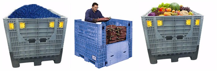 product-700-229 high quality heavy duty large industry foldable plastic pallet container for sale