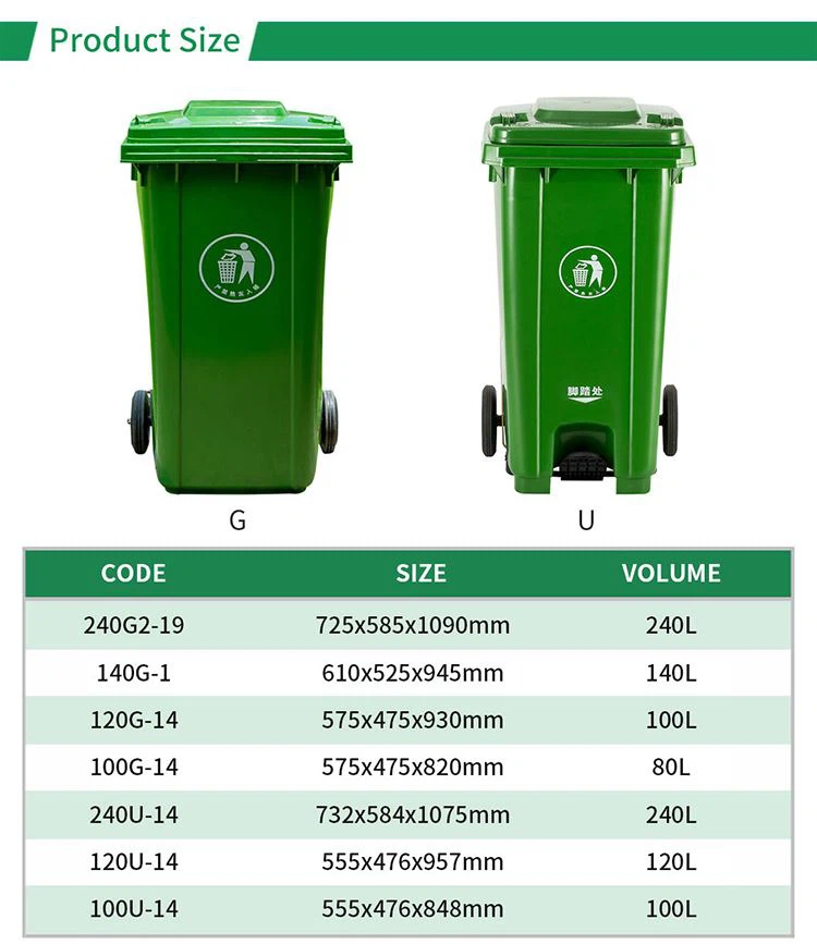 240l plastic garbage bin